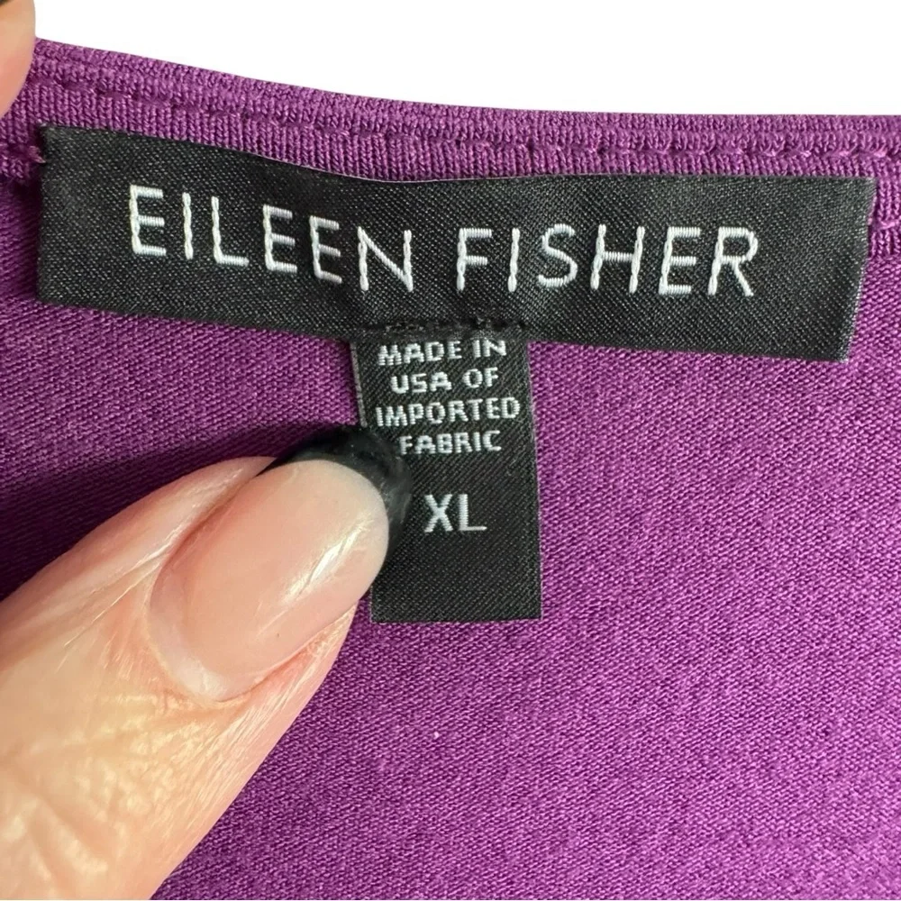 EILEEN FISHER PURPLE FAUX WRAP V NECK OFFICE BUSINESS DRESS SZ XL - Picture 5 of 5
